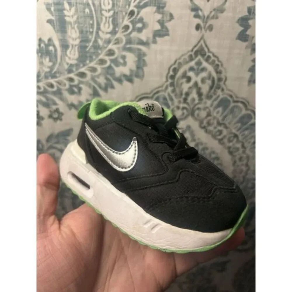 AIR MAX DAWN TODDLER SNEAKERS BLACK/CHROME‎ GREEN STRIKE CHILDREN UNISEX SHOE 5C